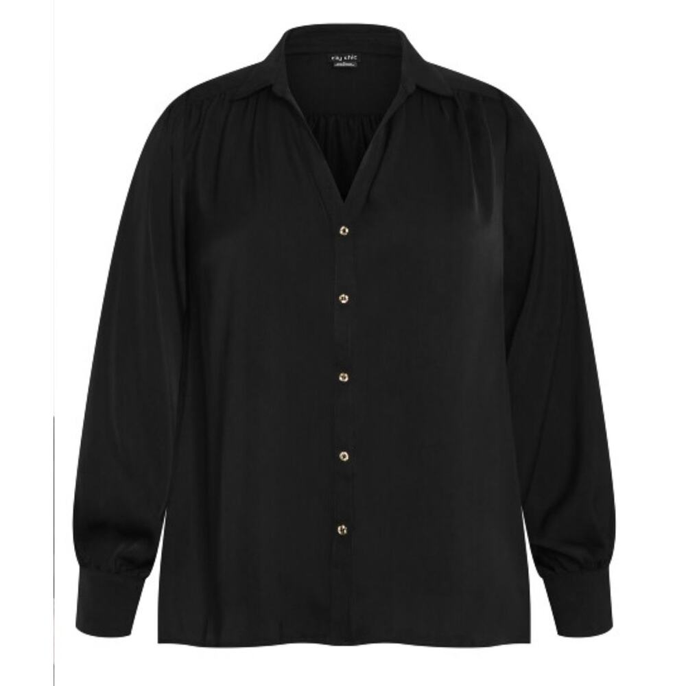 City Chic Black Hadlee Shirt Blouse 24 NWT